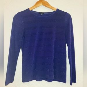 Talbots Blue Metalic Long Sleeve Tee Size  P
